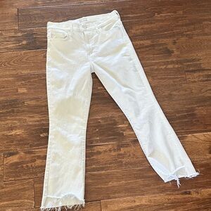 MOTHER Women's White Straight Leg Jeans